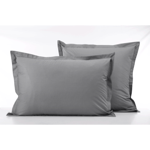 Taie percale unie Gris Galet - Sylvie Thiriez