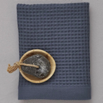 Nid d'abeille Bain de minuit Bleu - Serviette 50x100 - Sylvie Thiriez
