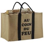 Sac à buches en jute - Coin du feu 