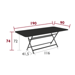 Table Rectangulaire Caractère  - 90x190 - Fermob