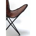 Fauteuil Butterfly cuir marron- Kare Design