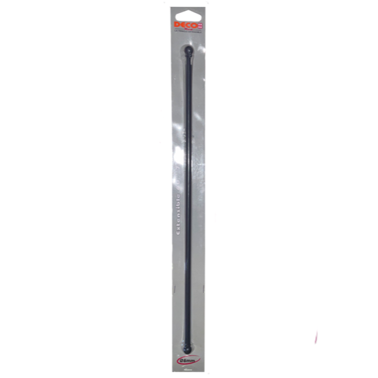 Tringle de vitrage ronde extensible - Boule graphite