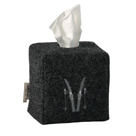 Boîte à mouchoirs en feutre de laine naturelle Ski - Catia Luca