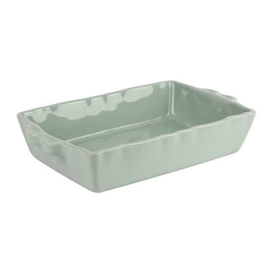 Plat à four Feston rectangulaire Vert d'eau 32x21 - Côté Table