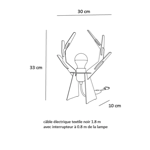 Mr Cerf - Lampe à poser Noire - Altiligne