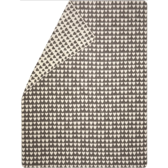 Savona Plaid velours Coeurs Somke - 150x200