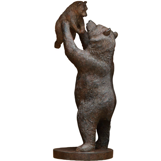 Ours portant son bébé en résine - Chehoma 