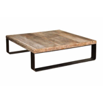 Table basse métal et bois 120x120 cm - Chehoma
