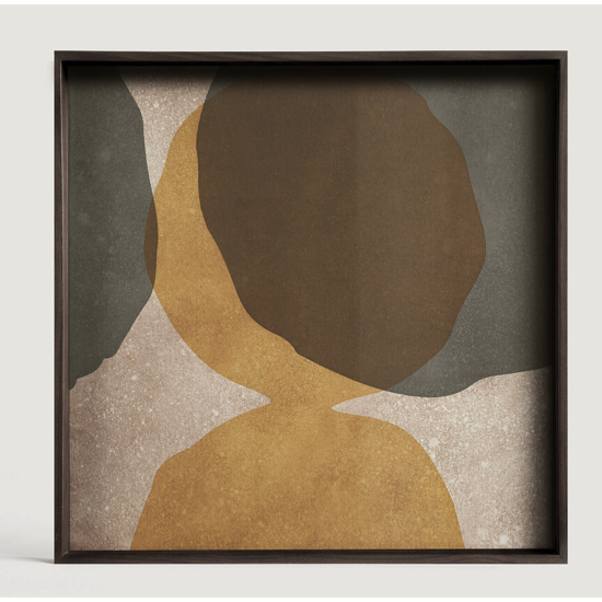 Plateau en verre Layered dots cannelle - S - rectangle