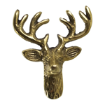 Bouton de porte or - tête de cerf 