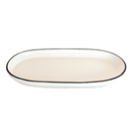 Plat ovale Matese céramique  GM Blanc/noir - Angel des Montagnes
