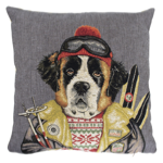 Coussin Amis de ski St Bernard - 45x45 cm