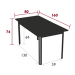 Table Costa 160x80 - Fermob