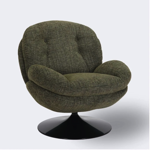 Fauteuil Memento - Chiné vert mousse / Pied Noir