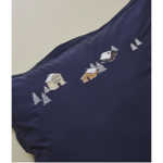 Taie d'oreiller brodée Au coeur de la vallée Bleu - Sylvie Thiriez