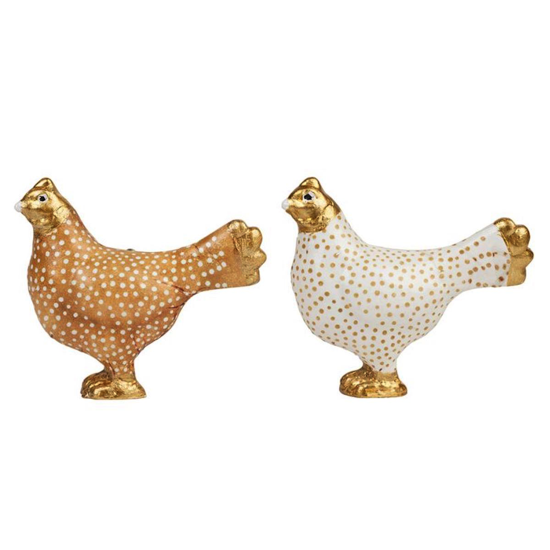 2 Bouton de porte Campagne ambre/blanc/doré - Comptoir de Famille