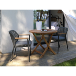 Table ronde pliante en teck ORITAMI D90