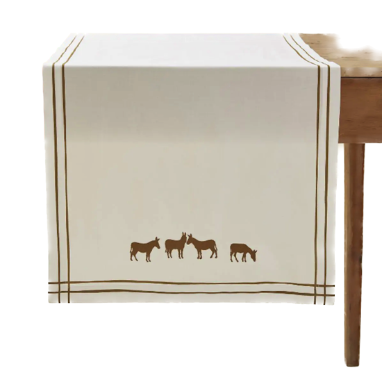 Chemin de table 50x150 RDV Au pré Mascarpone - Sylvie Thiriez