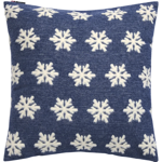Carla Housse de coussin Flocons de neige Bleu - 50x50