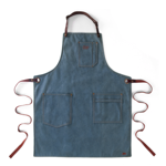 Tablier en cuir et toile vintage n°325 - Dénim foncé