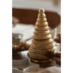 Bougie parfumée sapin côtelé en verre doré - S