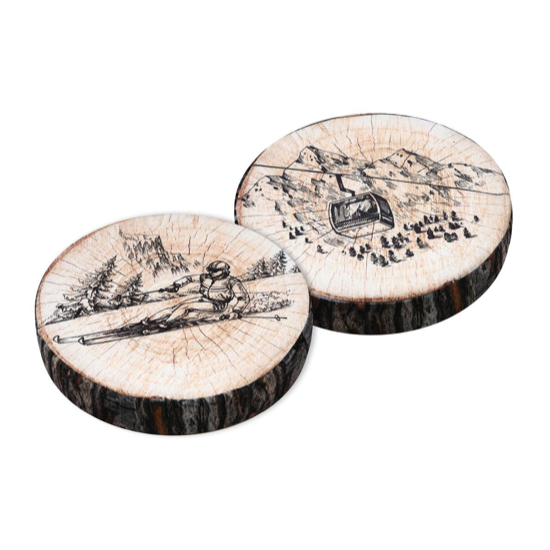 Galette réversible Tignes Télécabine/Skieur- 38x38