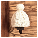 Abat jour à poser bonnet en laine tricoté main - Écru Ø14 cm