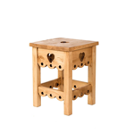 Tabouret savoyard en pin ciré