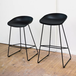 Tabouret de bar about a stool ASS 38/H65 - Piètement luge noir - Hay