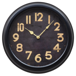 Horloge noire et cadran bois D41 - Chehoma 