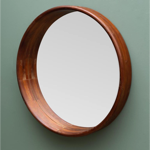 Miroir rond en pin - Brun - Chehoma