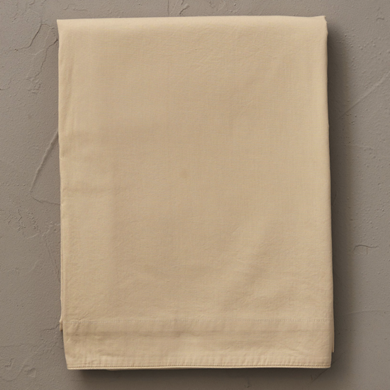 Drap plat percale lavée Beige Épeautre - Sylvie Thiriez