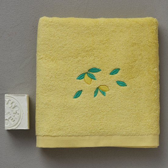 Éponge brodée Sorbet Fleur de citron - Sylvie Thiriez