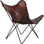 Fauteuil Butterfly cuir marron- Kare Design