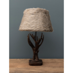 Lampe bois de cerf et A/J fausse fourrure - Chehoma