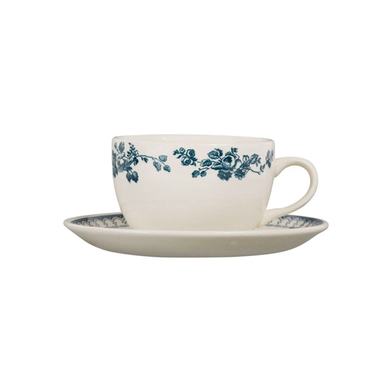 Tasse à thé &amp; sous tasse Faustine bleu - Comptoir de Famille