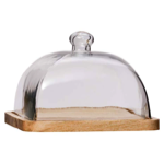 Cloche sur plateau carr en bois - Chehoma