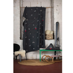 Sylt Plaid flanelle Piste de ski Anthracite - 140x200