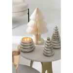 Bougie parfumée sapin côtelé en verre argenté - S