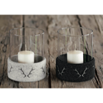 Bougeoir Nevada Ø16 en feutre de laine naturelle Anthracite - Catia Luca