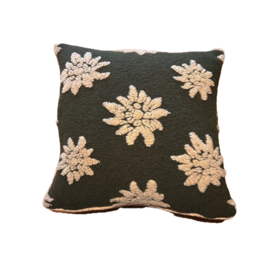 Coussin 50x50 en laine vert - Edelweiss 