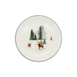 6 Assiettes à dessert Cerf et Sapins Ø19