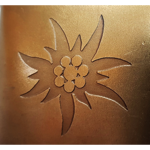 Cloche dorée carré edelweiss 7 x 4.5 x 9