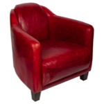 Fauteuil Gentleman red en cuir de vachette