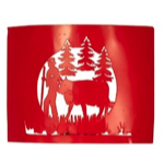 Applique cran mtal Berger et sa vache - Aspect Rouge