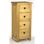Chiffonnier quatre tiroirs huil coeur 