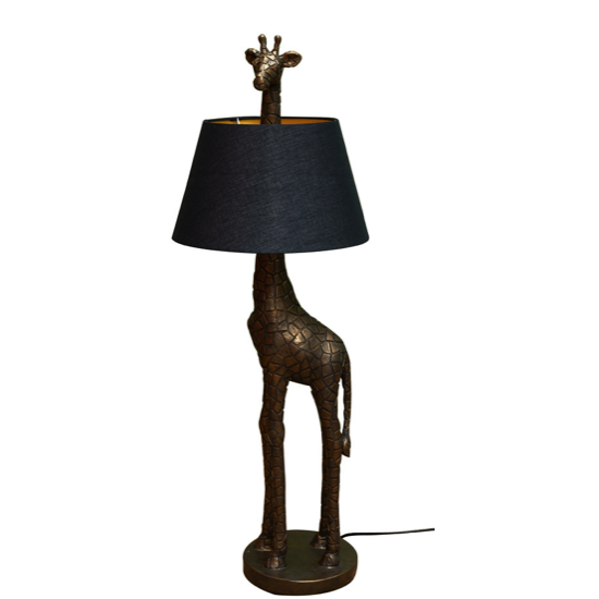 Lampe Girafe dorée et abat jour - Chehoma
