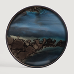 Slate Organic glass tray - round - S 