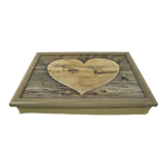 Plateau de genoux motif coeur bois