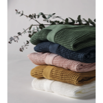 Nid d'abeille Bain de minuit Bleu - Drap de douche 70x150 - Sylvie Thiriez